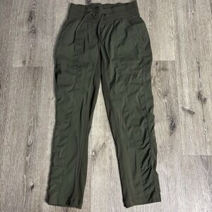 Lululemon Women's Sz 4 Street To Studio Pant II Unlined Ribbed Dark Olive Green